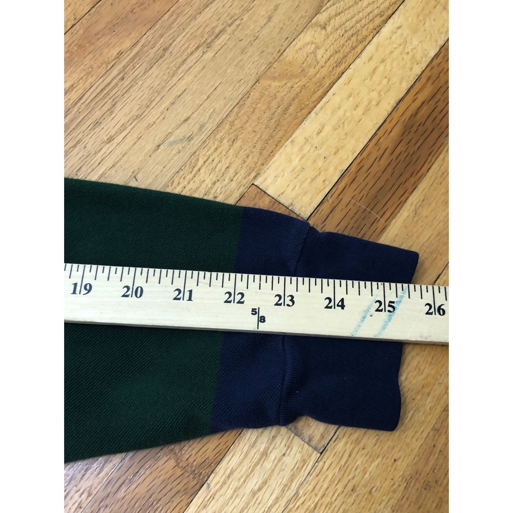 Polo Ralph Lauren Rugby Men's Shirt Long Sleeve Striped Logo XL Green Navy‎ - Picture 10 of 10